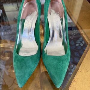J Crew Green Suede Pumps Unworn